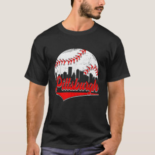 Funny Pittsburgh Cityscape Vintage Baseball Lover T-Shirt
