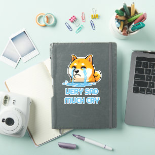 Funny pixel art Shiba Inu dog meme Sticker