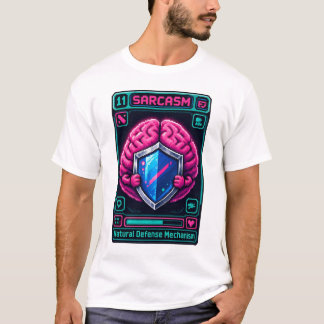Funny Pixel Brain Sarcasm Defense Mechanism Graphi T-Shirt