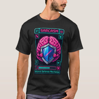 Funny Pixel Brain Sarcasm Defense Mechanism Graphi T-Shirt