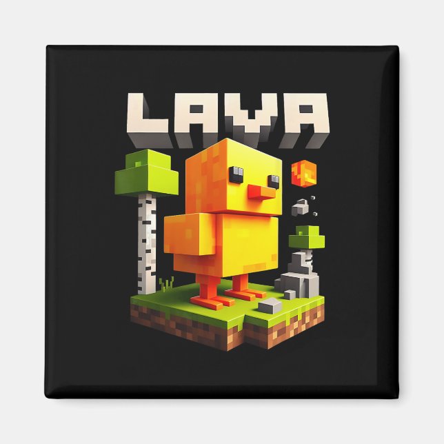 Funny Pixel Chicken Gamer Humor Meme  Magnet (Front)