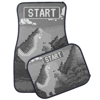 Funny Pixel Gamer Pixelated- Dinosaur Illustration Car Floor Mat