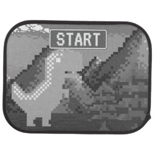 Funny Pixel Gamer Pixelated- Dinosaur Illustration Car Floor Mat