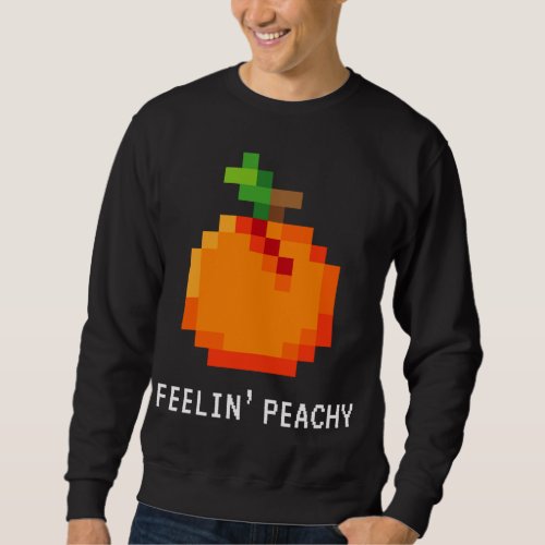 Funny Pixel Peach _ Retro 8 _ Bit Arcade Gamer Fee Sweatshirt