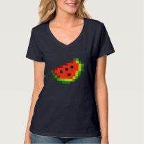 Funny Pixel Watermelon - Retro 8 - Bit Arcade Game T-Shirt