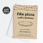 Funny Pizza Birthday Party Invitation<br><div class="desc">Free Pizza (and a Birthday).  Enjoy a fun birthday party invitation that puts the spotlight on...  pizza!  Artwork is hand drawn.  Coordinating items are available in the 'Pizza Birthday Party' Collection within my store.</div>