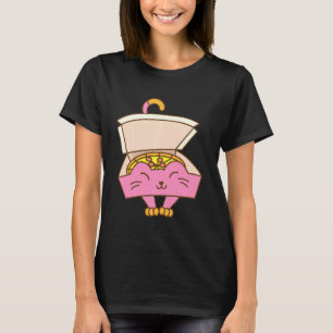 Funny Pizza Box Cat Cool Italian Food Kitten Love T-Shirt