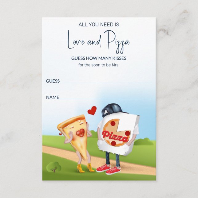 Funny Pizza Bridal Shower Enclosure Card (Front)