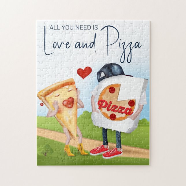 Funny Pizza Bridal Shower Jigsaw Puzzle (Vertical)