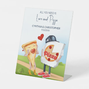 Funny Pizza Bridal Shower Pedestal Sign