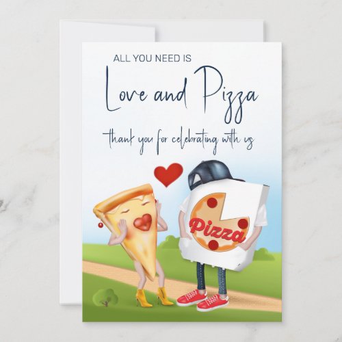 Funny Pizza Bridal Shower Thank You Card