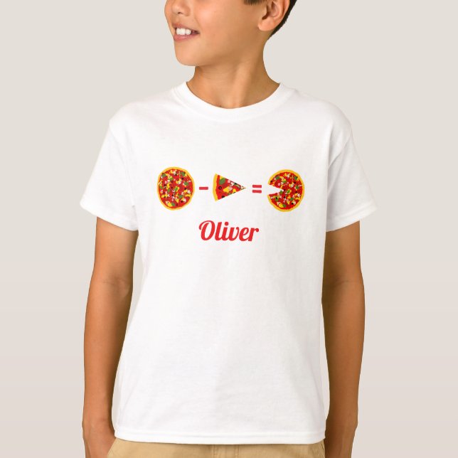 Funny Pizza Calculation Personalized T-Shirt (Front)