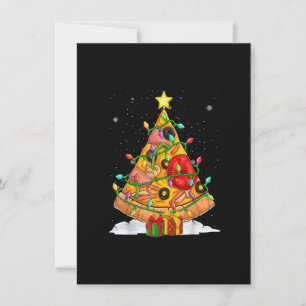 Funny Pizza Christmas Tree Lights Decorations Xmas Invitation