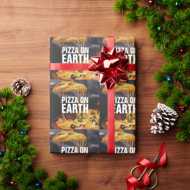 FUNNY PIZZA CHRISTMAS  WRAPPING PAPER (Holiday Gift)