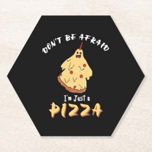 Funny Pizza Costume Halloween Party Paper Coaster