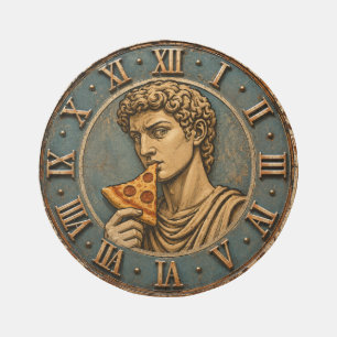 Funny Pizza David Renaissance Art Parody Kitchen Outdoor Rug