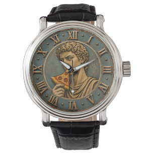 Funny Pizza David Renaissance Art Parody Kitchen Watch