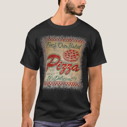Funny Pizza Delivery Box Vintage Graphic Shirt Men