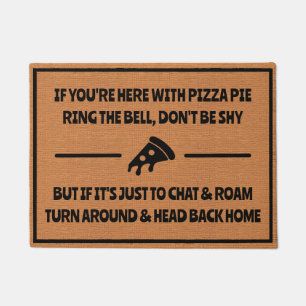 Funny Pizza Delivery Humor Silly Minimalist Doormat