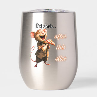 ✨Funny Pizza Diet Mouse Design Thermal Wine Tumbler