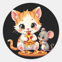 funny pizza eating cat pizza eating mouse