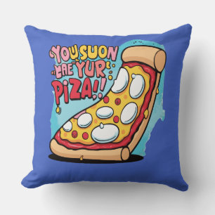 Funny Pizza Food Sayings Throw Pillow