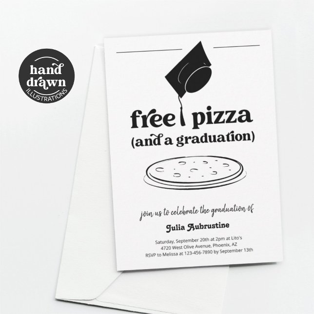 Funny Pizza Graduation Party Invitation (Creator Uploaded)