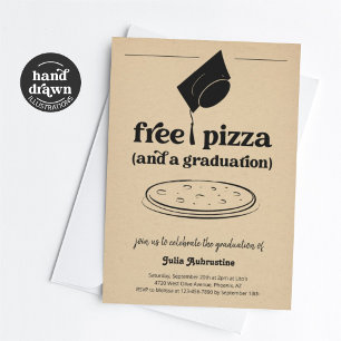 Funny Pizza Graduation Party Invitation