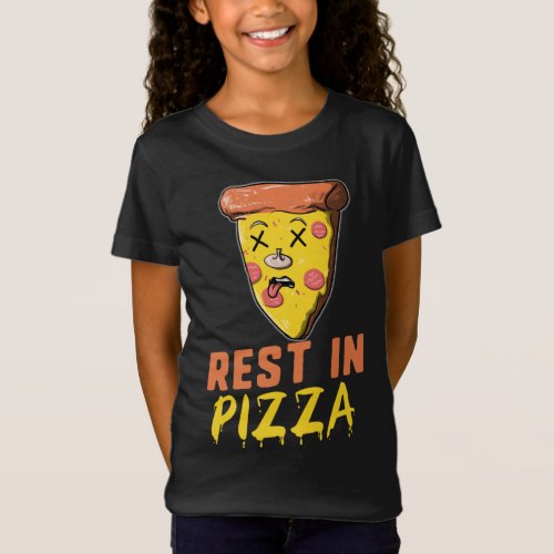 Funny Pizza Halloween Rest In Pizza Food Lover T_Shirt