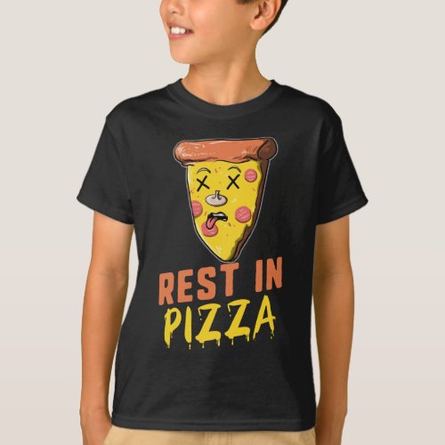 Funny Pizza Halloween Rest In Pizza Food Lover T_Shirt