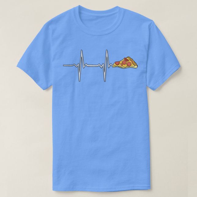 Funny Pizza Heartbeat Tee Funny Pizza Lovers Fun P (Design Front)