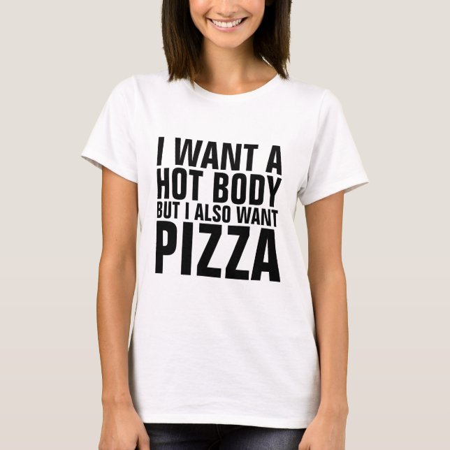Funny Pizza ladies workout T-shirts (Front)