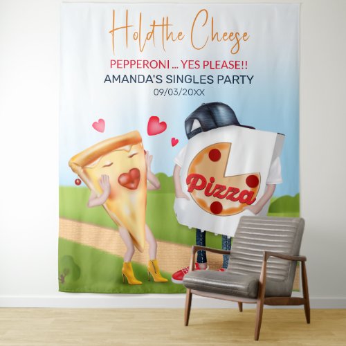 Funny Pizza Love Backdrop