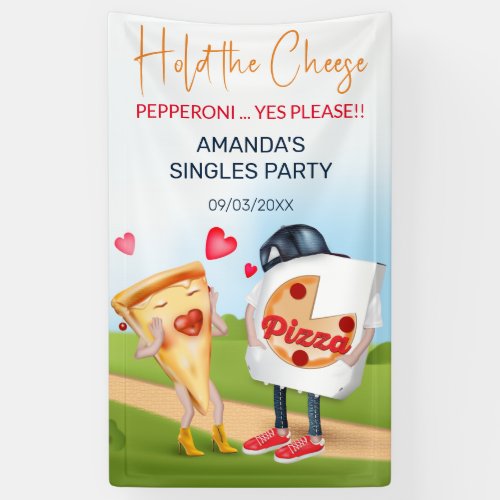 Funny Pizza Love Banner