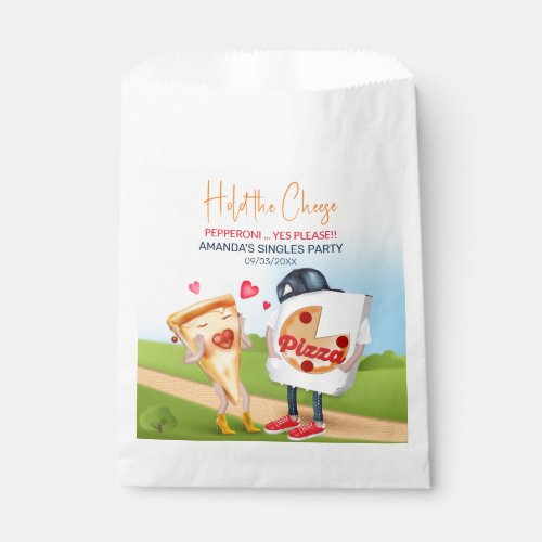 Funny Pizza Love Favor Bag