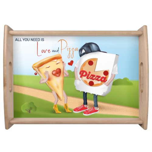 Funny Pizza Love Serving Tray