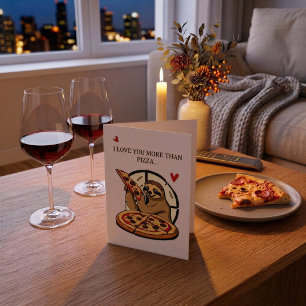 Funny Pizza Love Valentines Day Card