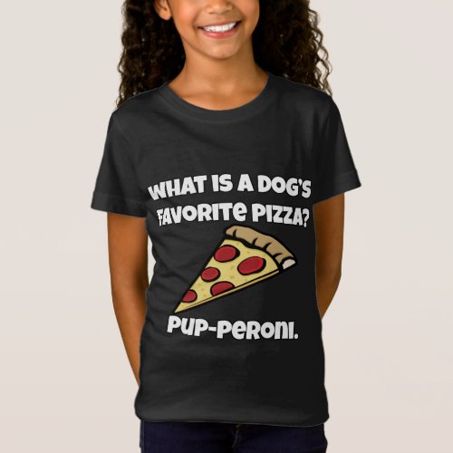 Funny Pizza Lover Pun What Is A Dog s Favorite Piz T_Shirt