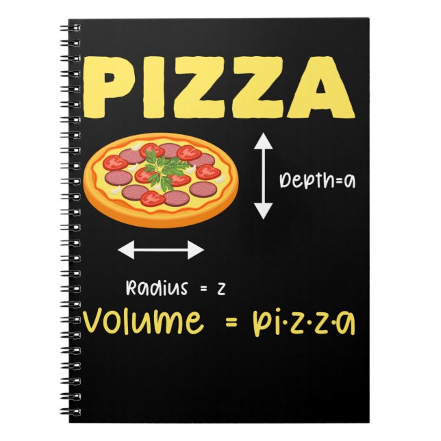 Funny Pizza Math Volume Calculation Food Lover Notebook (Front)