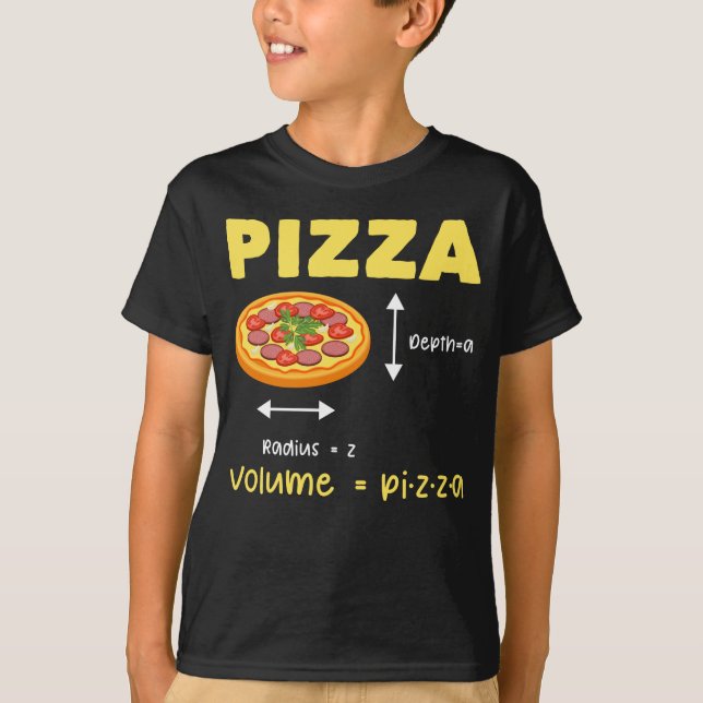 Funny Pizza Math Volume Calculation Food Lover T-Shirt (Front)