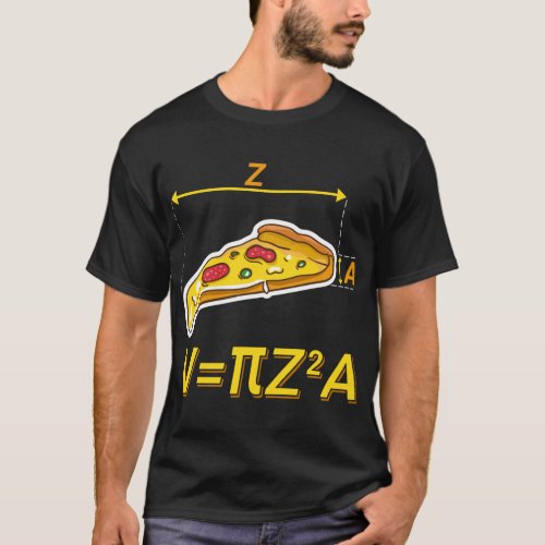 Funny Pizza Maths Nerds Design Volume Calculation T_Shirt