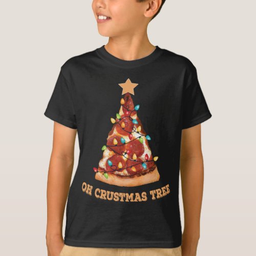 Funny Pizza Merry Crustmas Pizza I Love Pizza T_Shirt