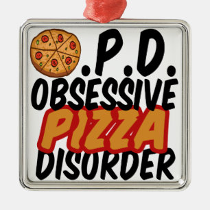 Funny Pizza Metal Ornament