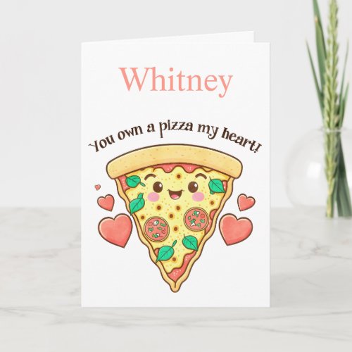 Funny Pizza My Heart Valentines Day Card