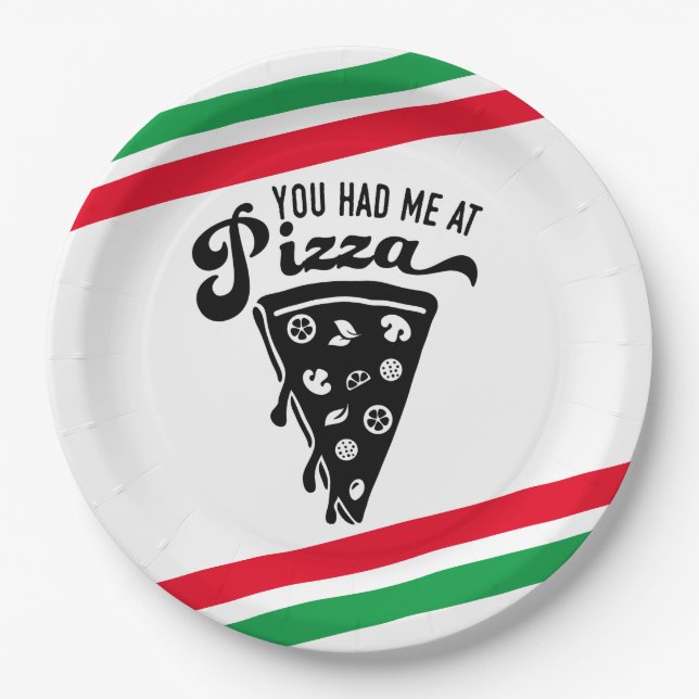 Funny Pizza Paper Plate (Front)