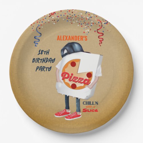 Funny Pizza Party Paper Plates