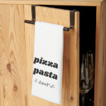 Funny Pizza Pasta Amore Name White Black Cooking Kitchen Towel<br><div class="desc">Funny Pizza Pasta E Amore Name White Black Cooking kitchen towel. All colors can be changed!</div>