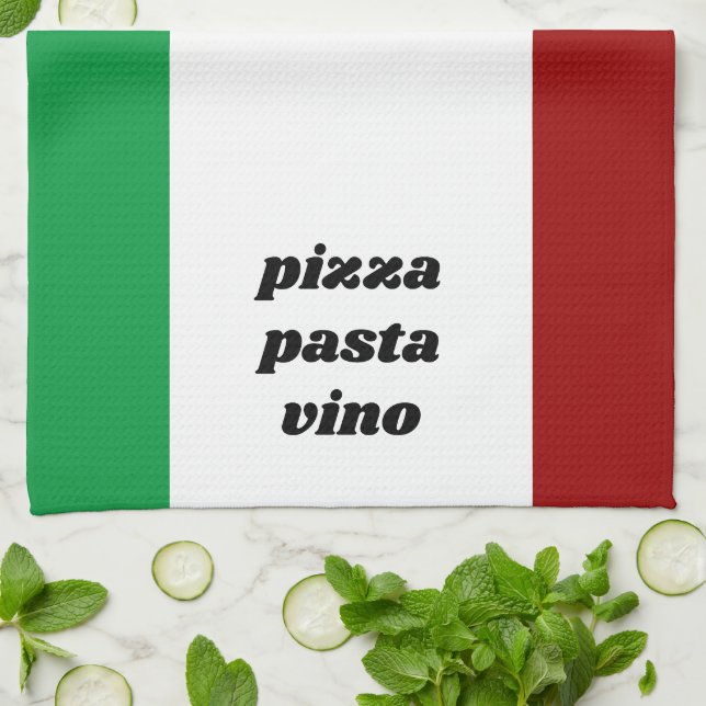 Funny Pizza Pasta Vino Name Italian Cooking Kitchen Towel | Zazzle