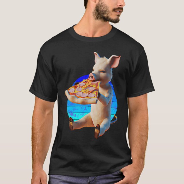 Funny Pizza Pig T-Shirt (Front)