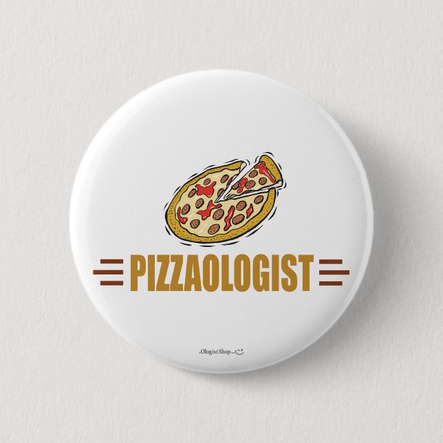 Funny Pizza Pinback Button (Front)